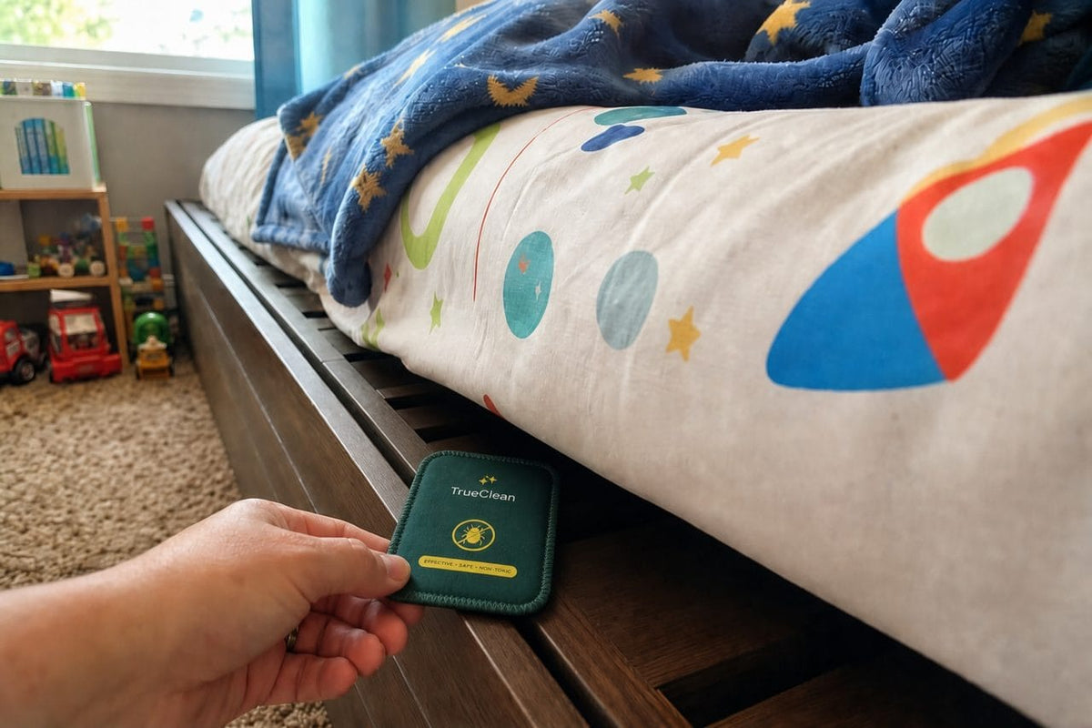 CaptureCards placed near a child's bed